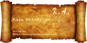 Kain Alfréda névjegykártya